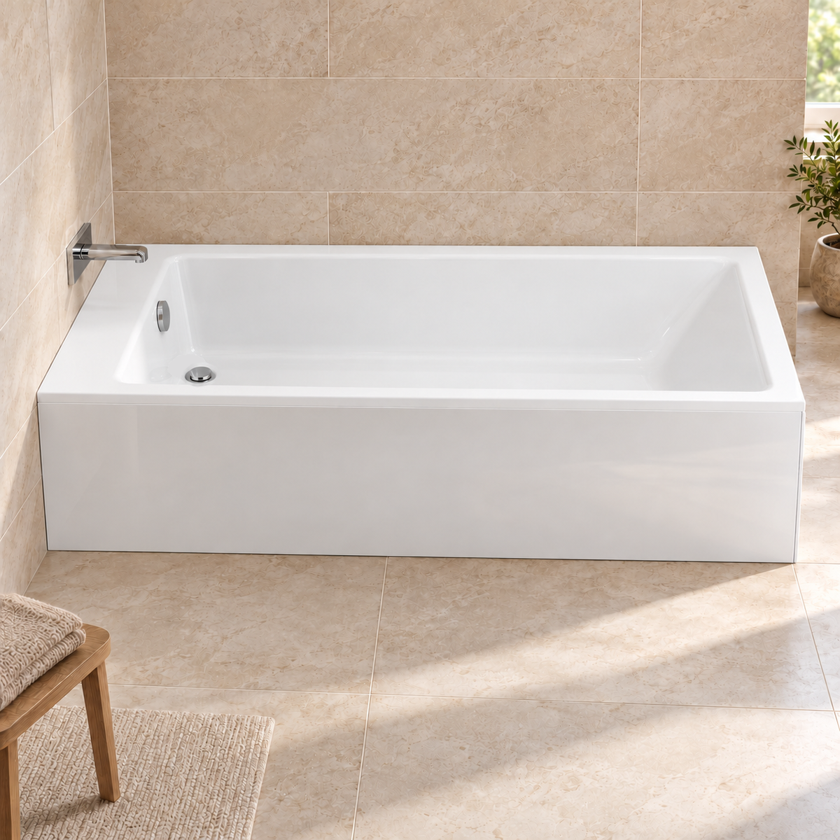 Indiana Thin Edged Single Ended Bath 1700 x 700mm – 5mm or Superspec