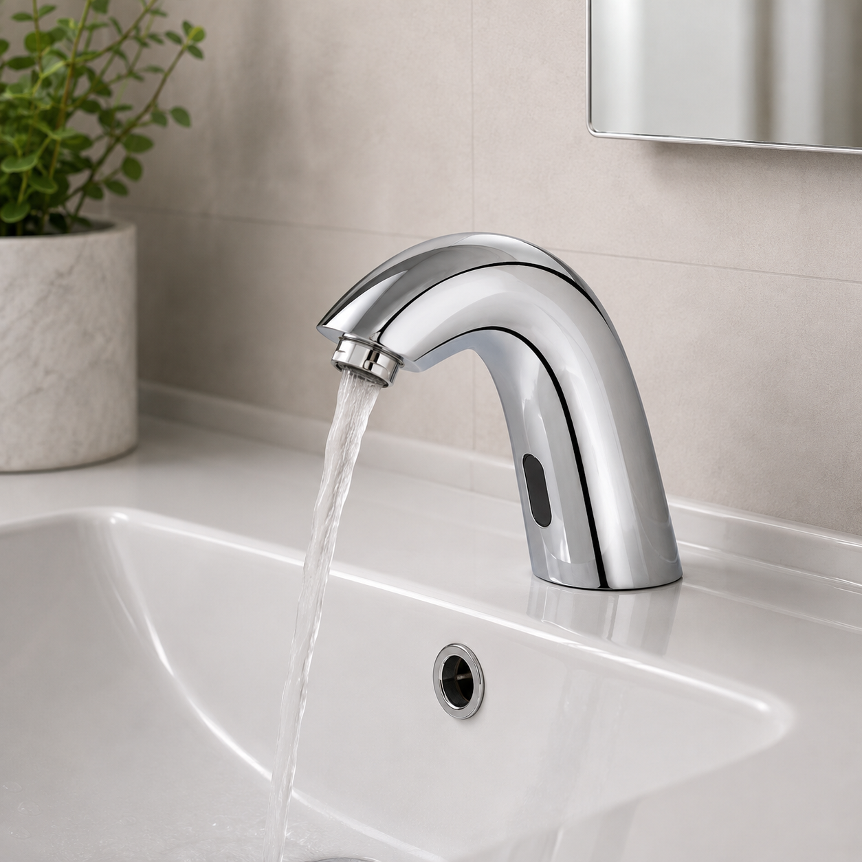 Infrared Curved Sensor Basin Tap – Chrome