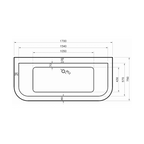 Kansas 1700 x 750mm Double Ended Bath