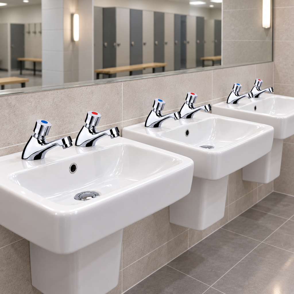 Karma Chrome Non-Concussive Basin Taps – Pair