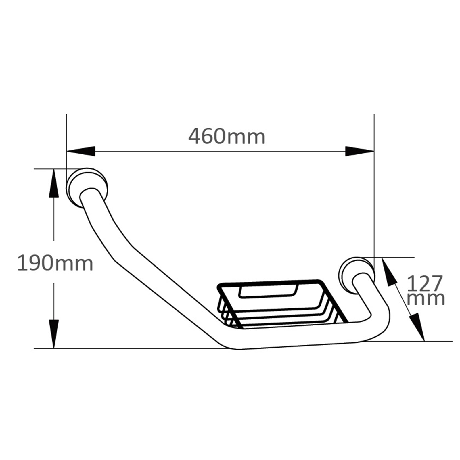 Comfort L-Grab Rail & Basket