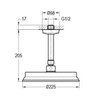 Flova Liberty Traditional Ceiling Mounted Shower Arm