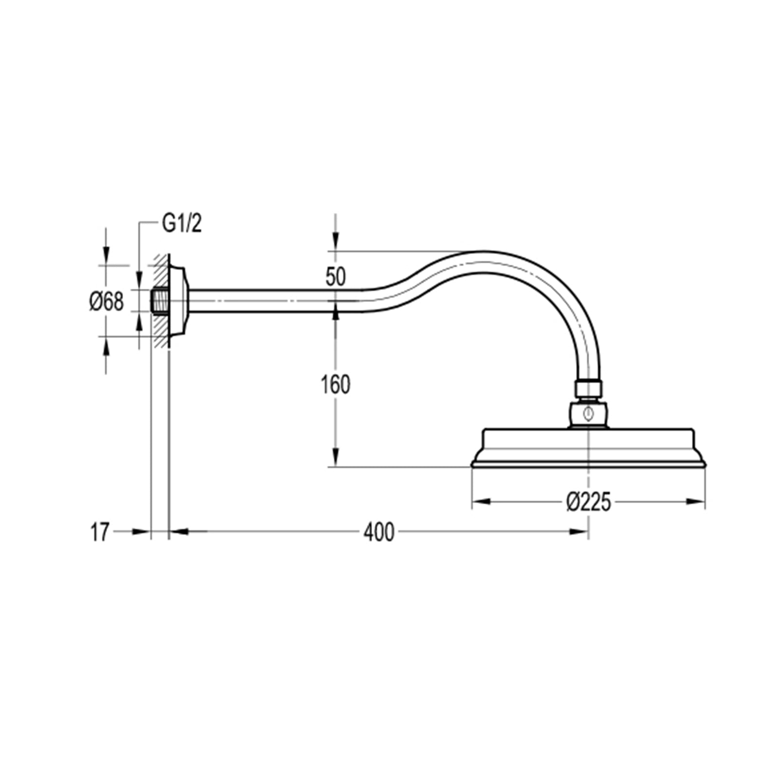 Flova Liberty Wall Mounted Shower Arm