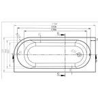 Kansas 1700 x 725mm Offset Double Ended Bath - LH