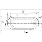 Kansas 1700 x 725mm Offset Double Ended Bath - RH