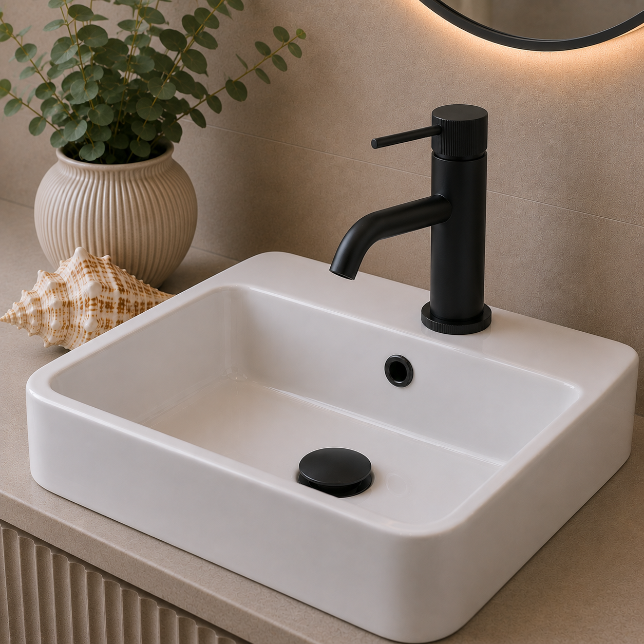 Knole Basin Mixer with Slotted Click-Clack Waste