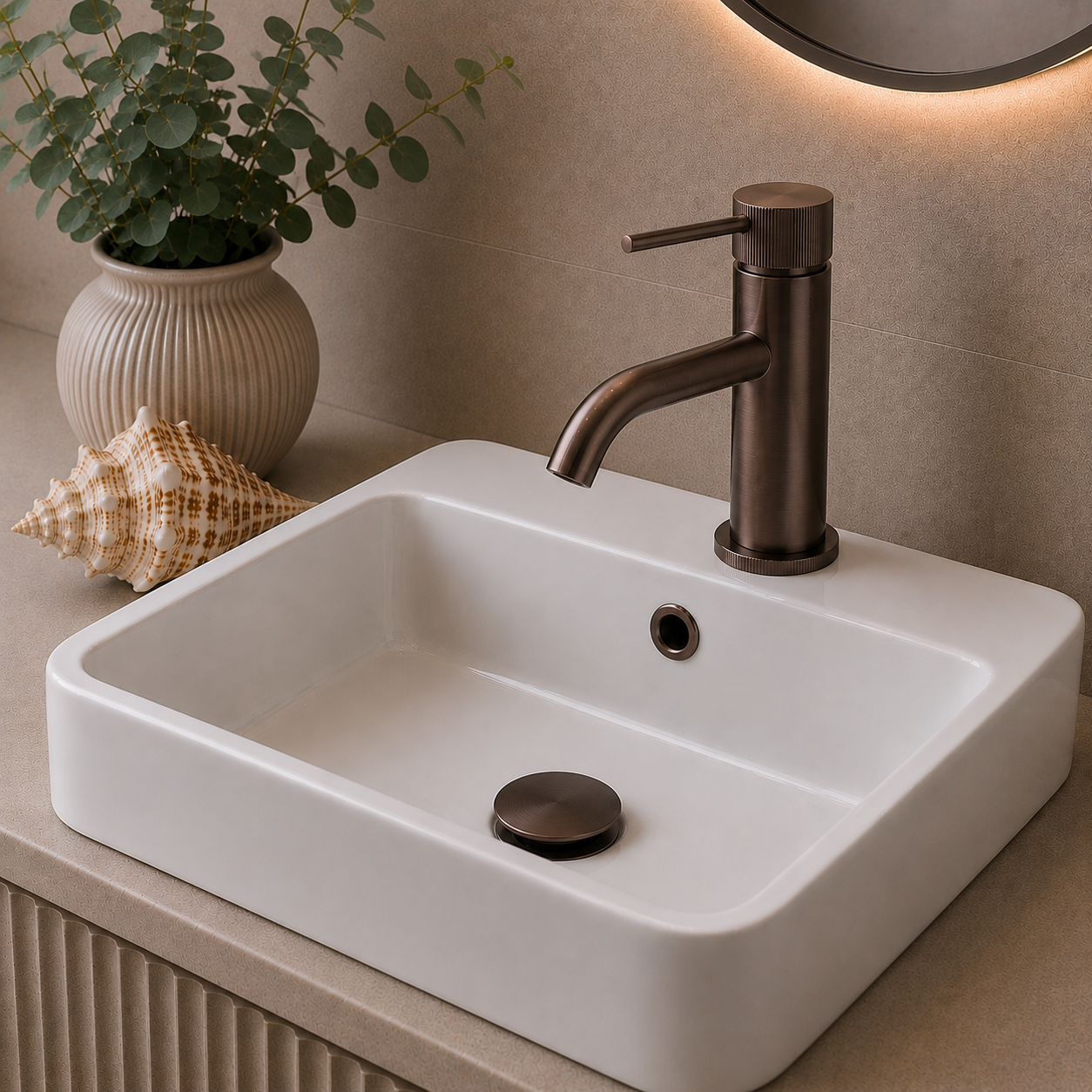 Knole Basin Mixer with Slotted Click-Clack Waste