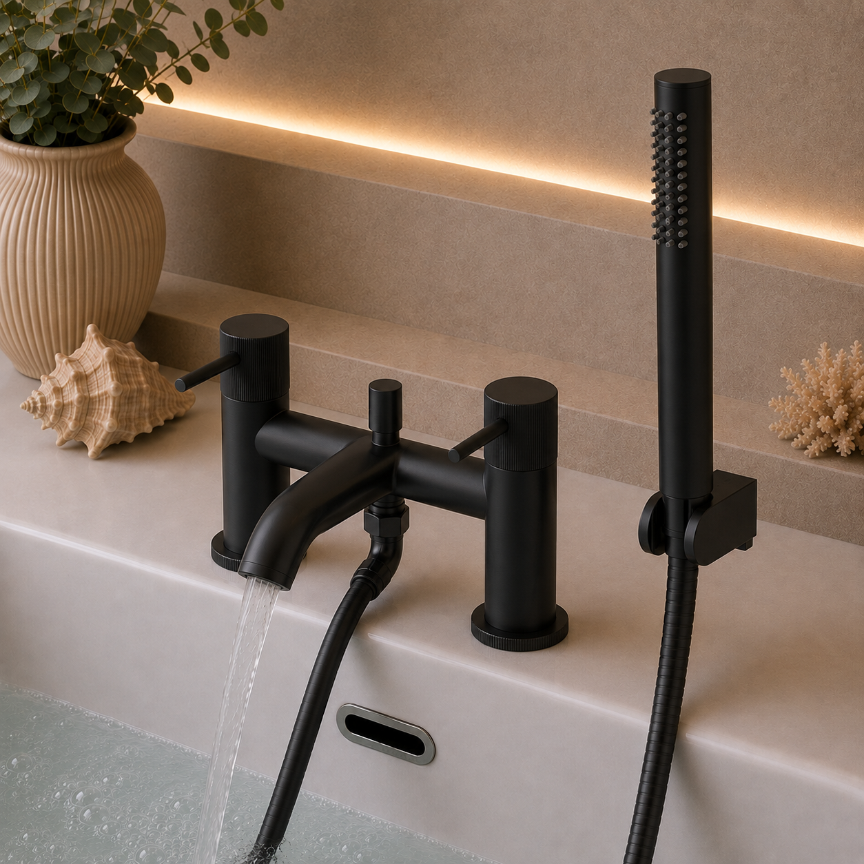 Knole Deck Mounted Bath Shower Mixer – 5 Finishes