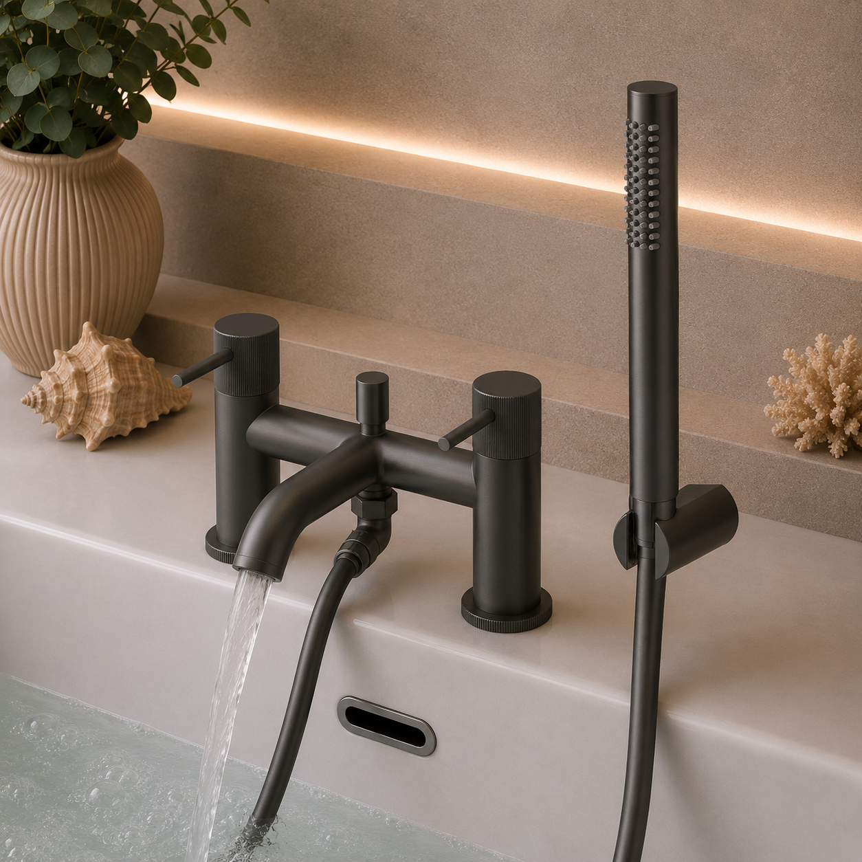 Knole Deck Mounted Bath Shower Mixer – 5 Finishes