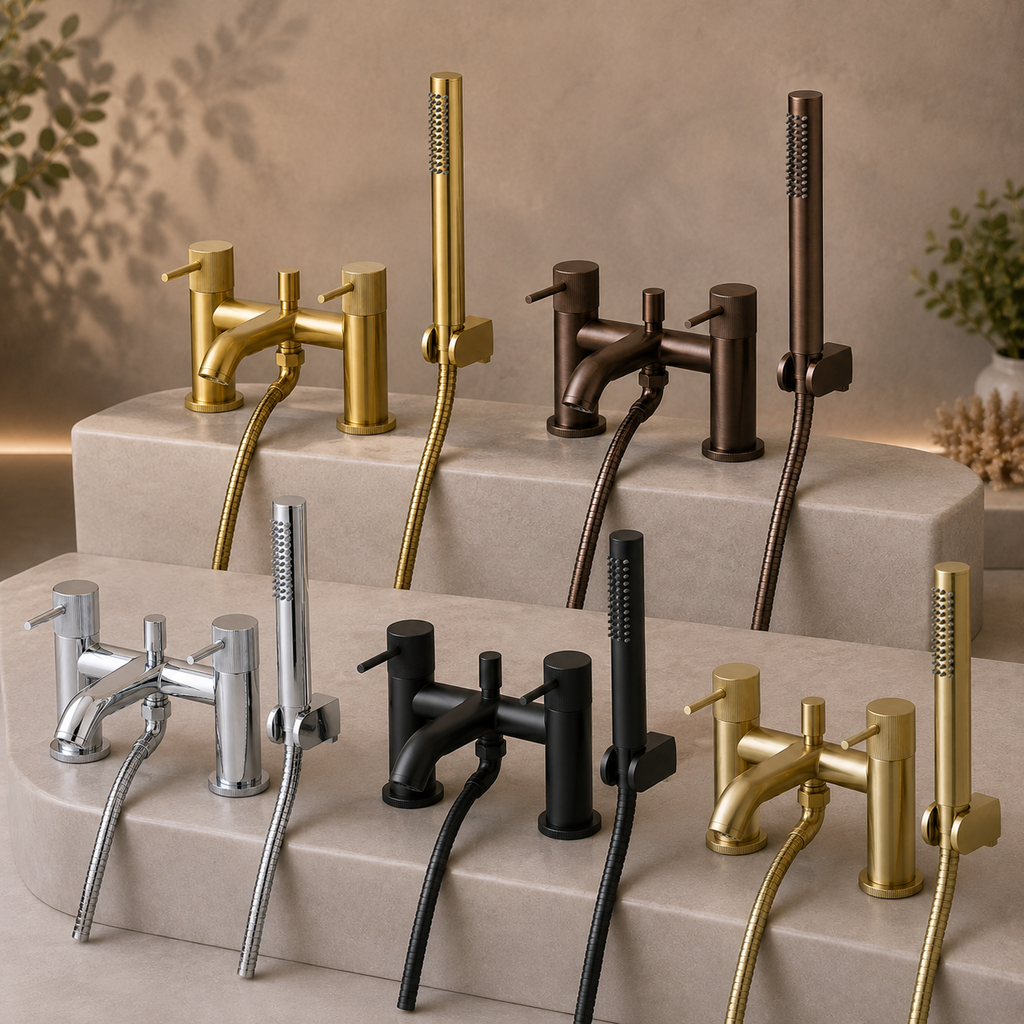 Knole Deck Mounted Bath Shower Mixer – 5 Finishes
