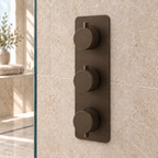 Knole Fluted Double Outlet Three Control Concealed Thermostatic Shower Valve