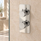 Knole Fluted Double Outlet Two Control Concealed Thermostatic Shower Valve