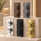 Knole Fluted Double Outlet Two Control Concealed Thermostatic Shower Valve