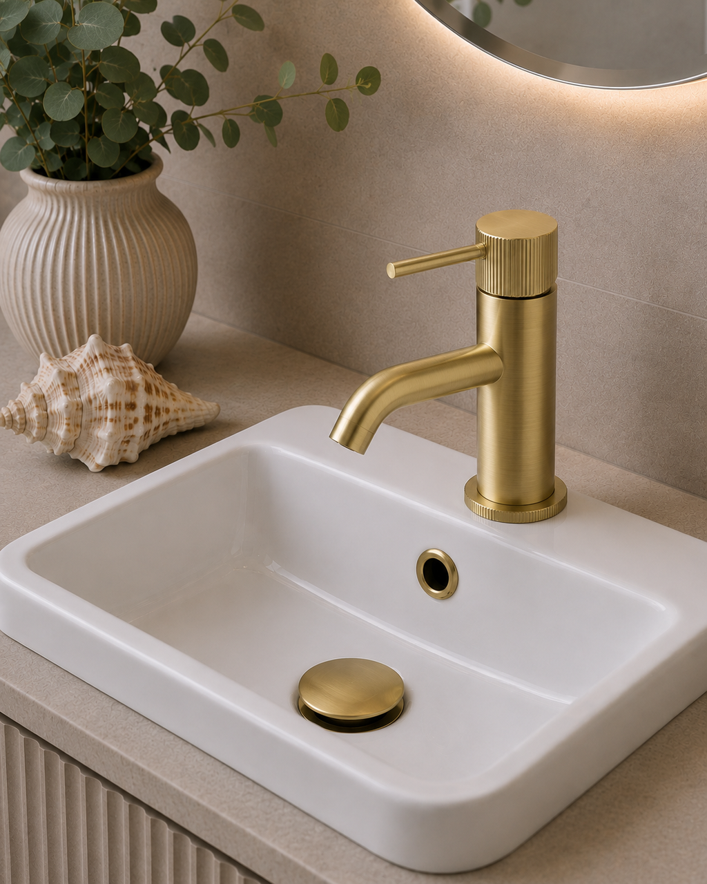 Knole Mini Basin Mixer with Slotted Click-Clack Waste