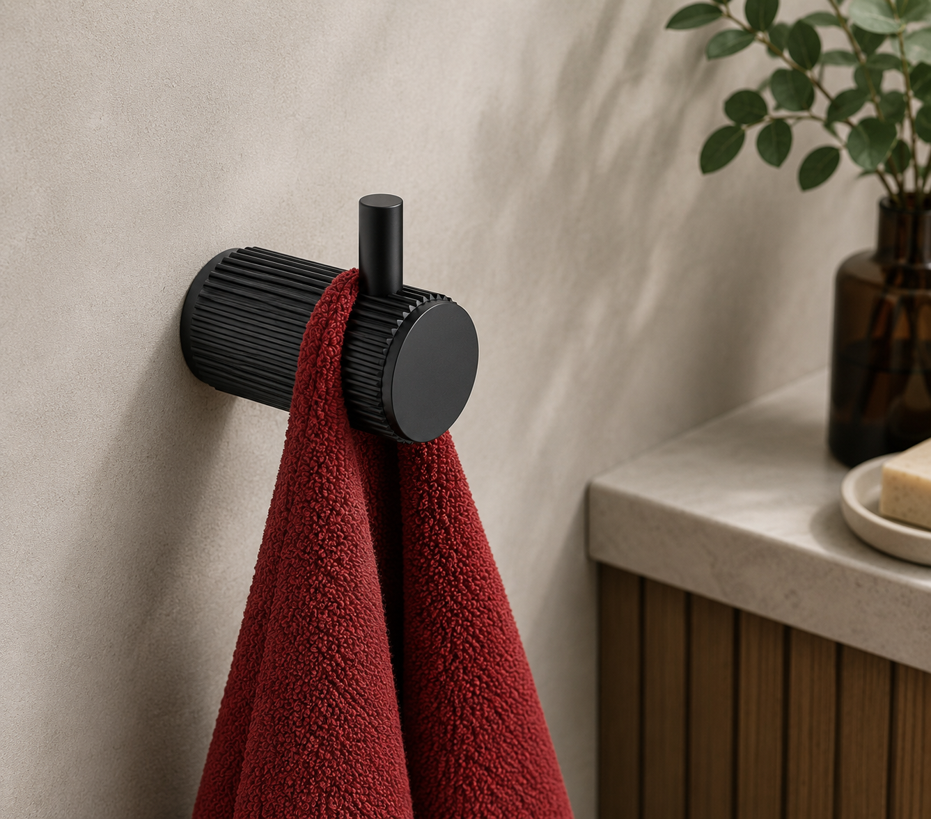 Knole Robe Hook | Chrome, Matt Black, Gunmetal Grey & Matt Brushed Brass