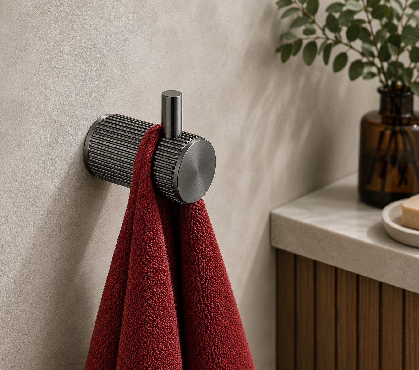 Knole Robe Hook | Chrome, Matt Black, Gunmetal Grey & Matt Brushed Brass
