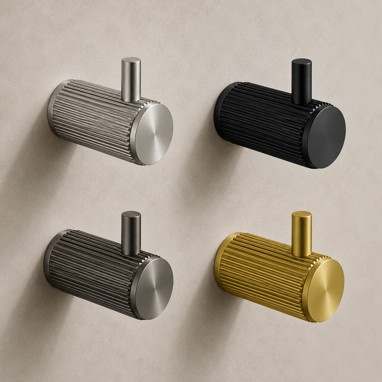 Knole Robe Hook | Chrome, Matt Black, Gunmetal Grey & Matt Brushed Brass