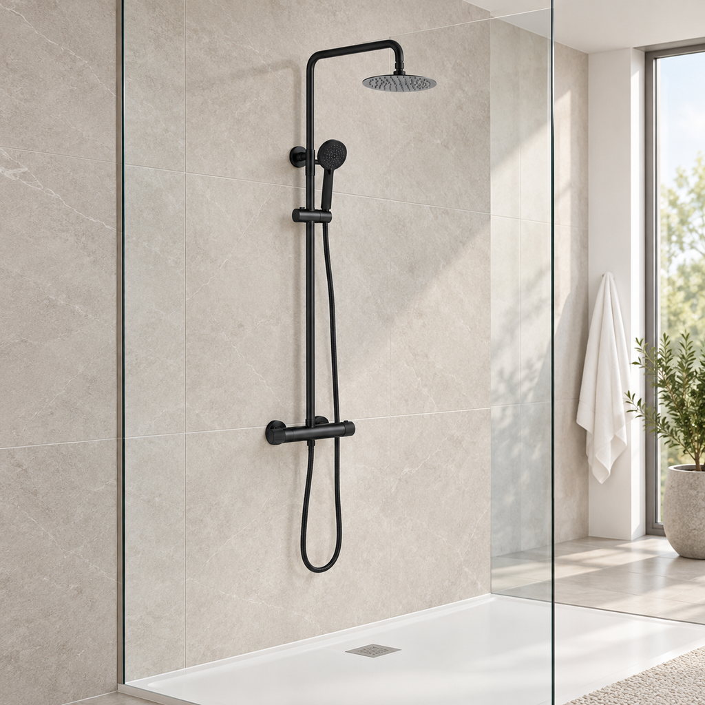 Knole Fluted Round Thermostatic Shower Valve & Kit
