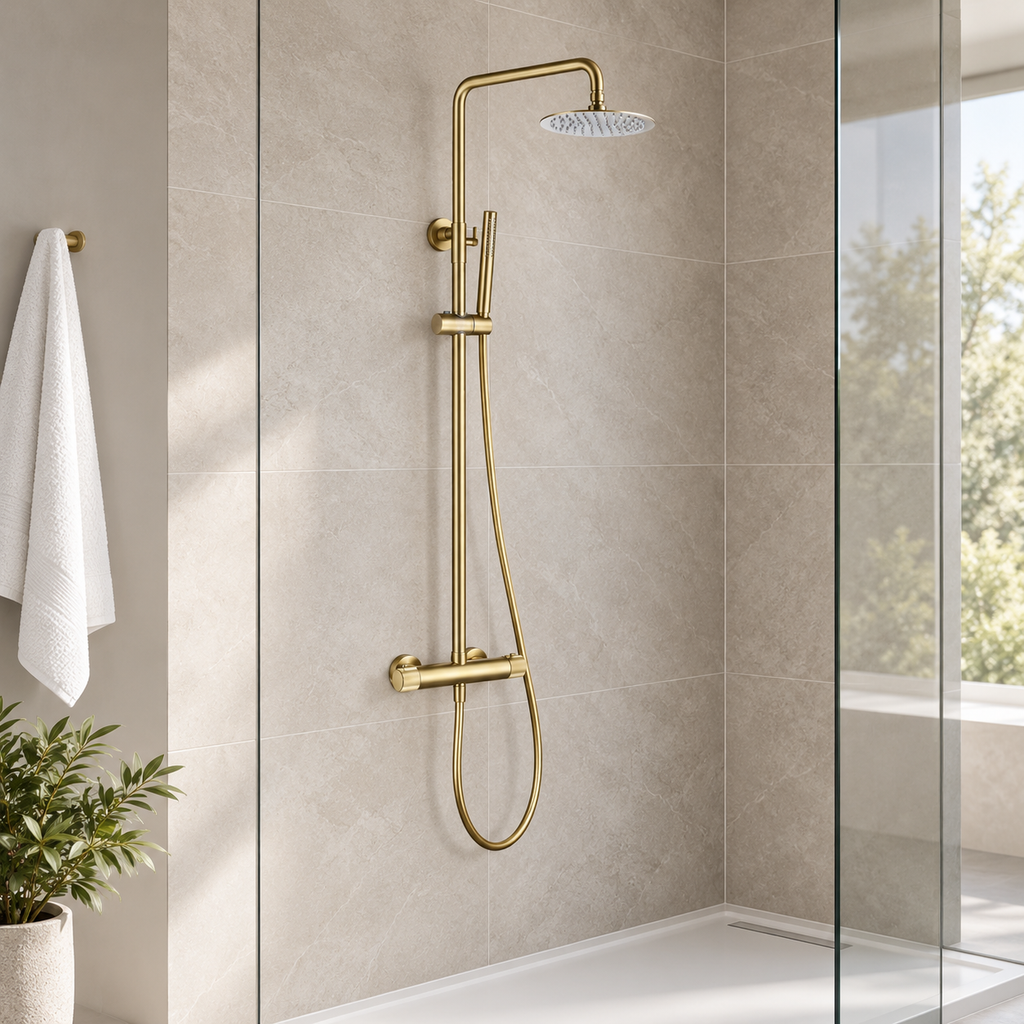 Knole Fluted Round Thermostatic Shower Valve & Kit