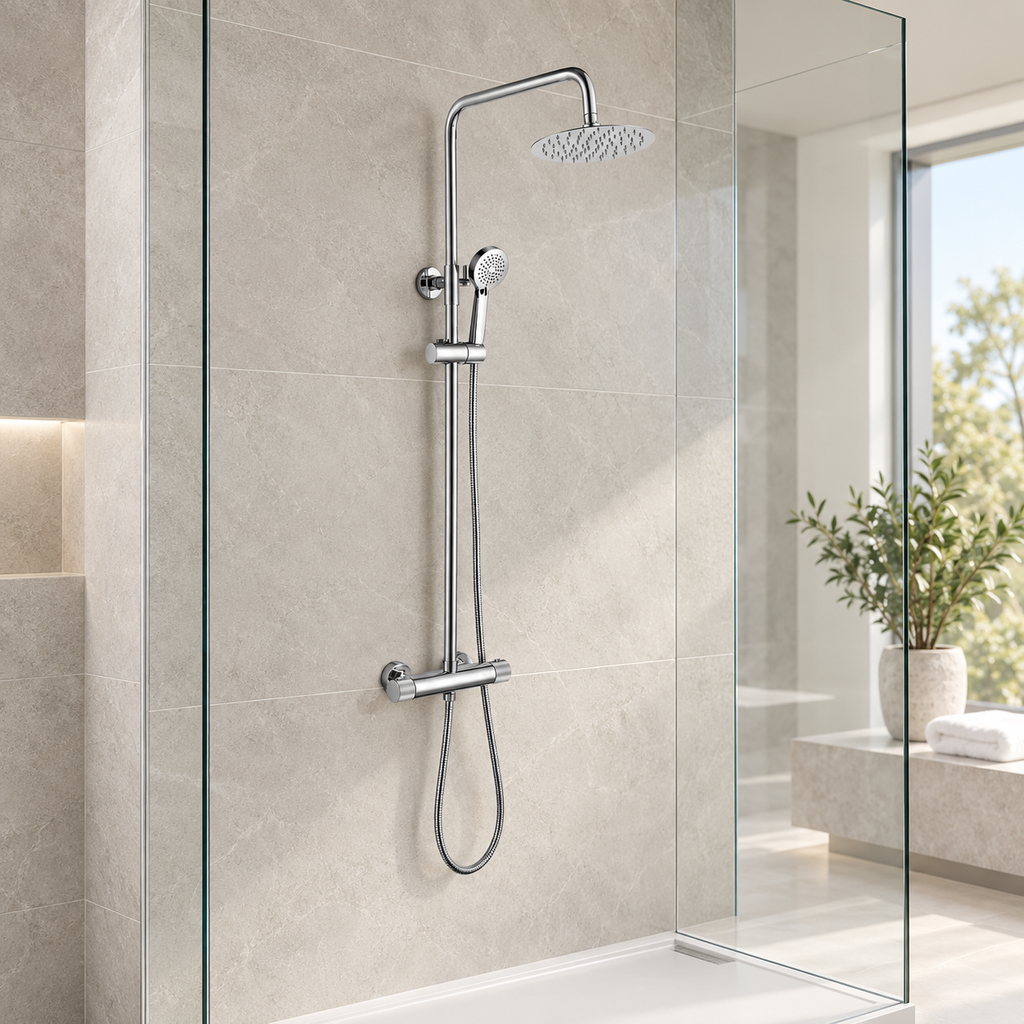 Knole Fluted Round Thermostatic Shower Valve & Kit