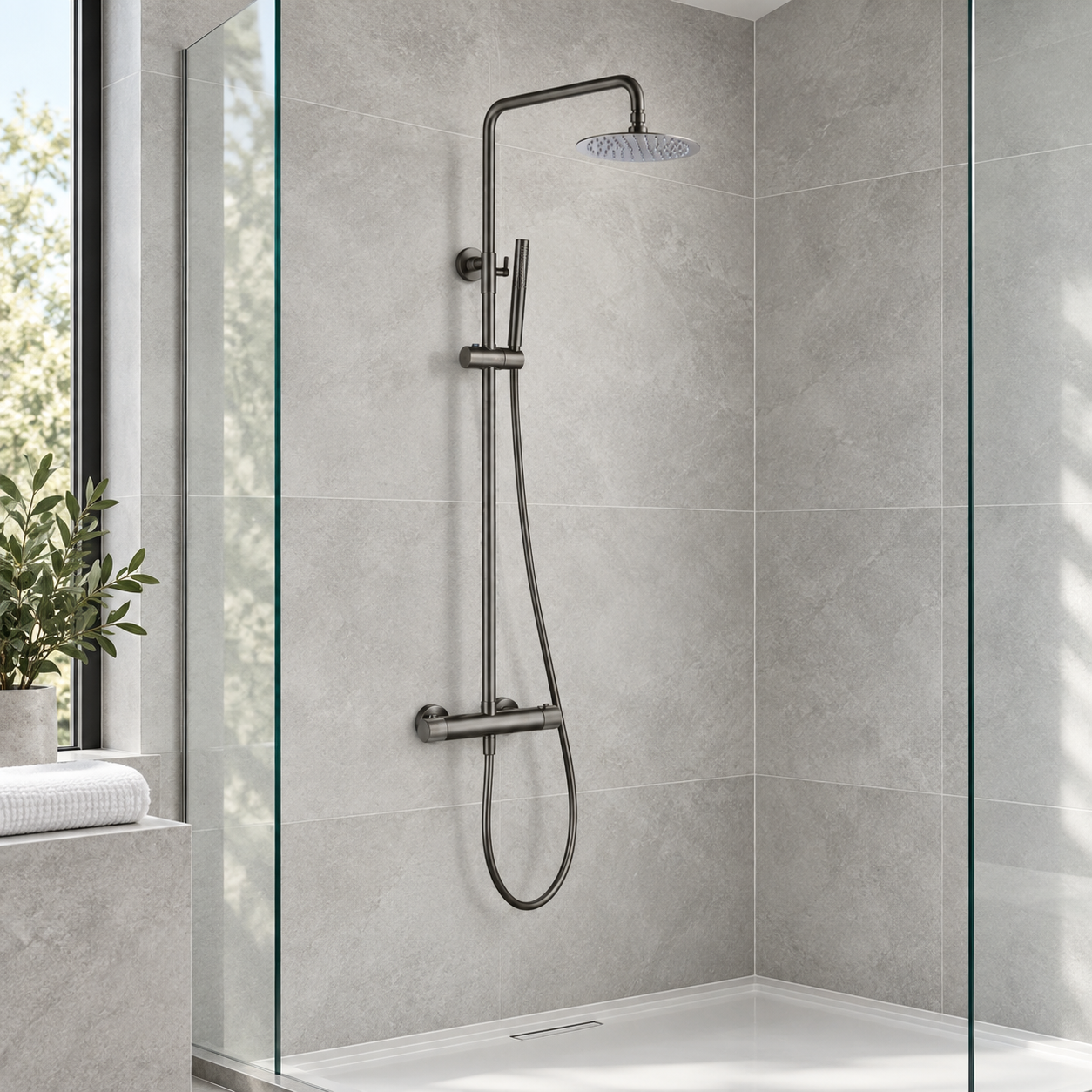 Knole Fluted Round Thermostatic Shower Valve & Kit
