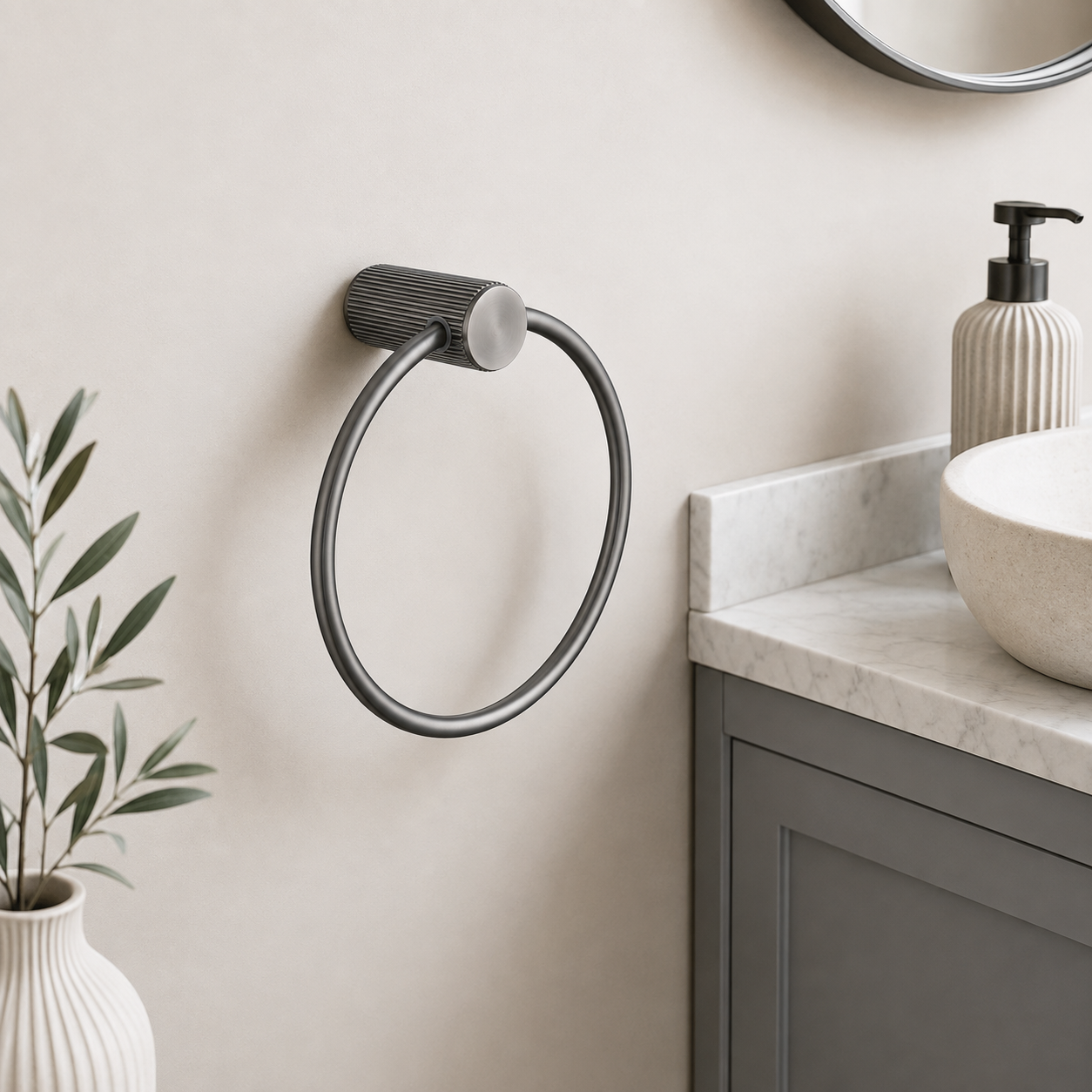 Knole Towel Ring | Chrome, Matt Black, Gunmetal Grey & Matt Brushed Brass