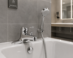 Lever Commercial Thermostatic Deck Mounted Bath Shower Mixer – Chrome