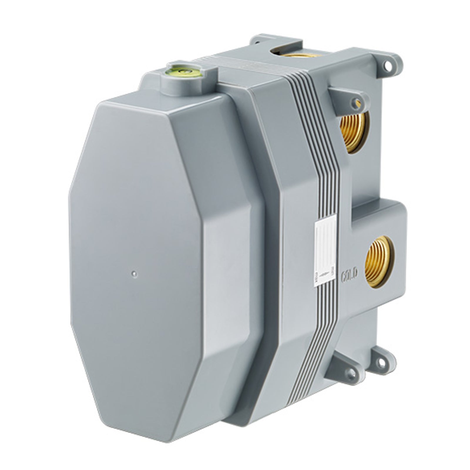 Levo Thermostatic 2-Outlet Round Shower Valve with Fixed Head & Handshower Kit - Brushed Gold