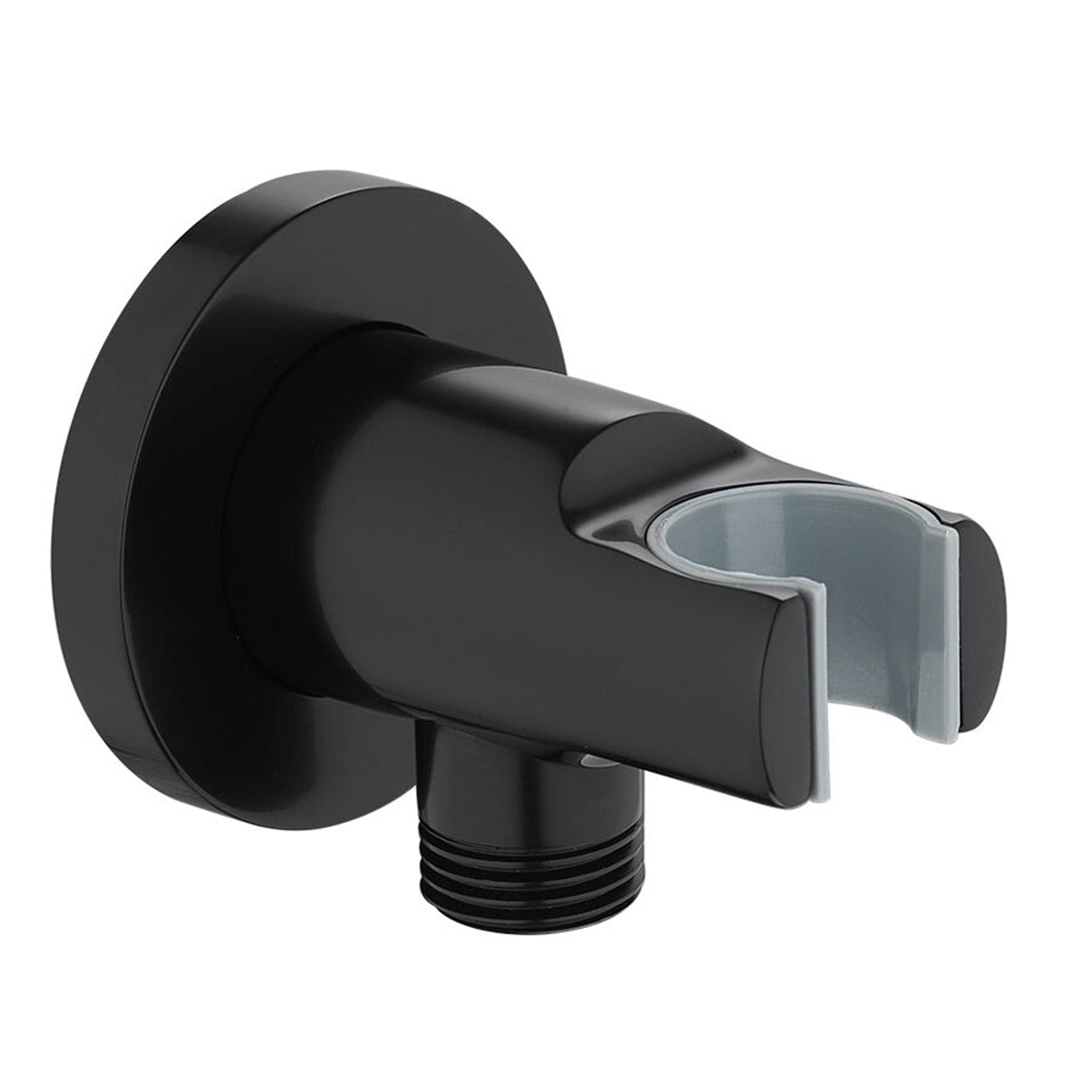 Levo Wall Outlet Elbow with Handset Holder - Matt Black