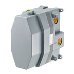 Levo Thermostatic 2-Outlet Square Shower Valve with Fixed Head & Slide Rail Kit - Matt Black