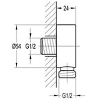Levo Slide Rail Kit with Round Wall Elbow Outlet - Brushed Gold
