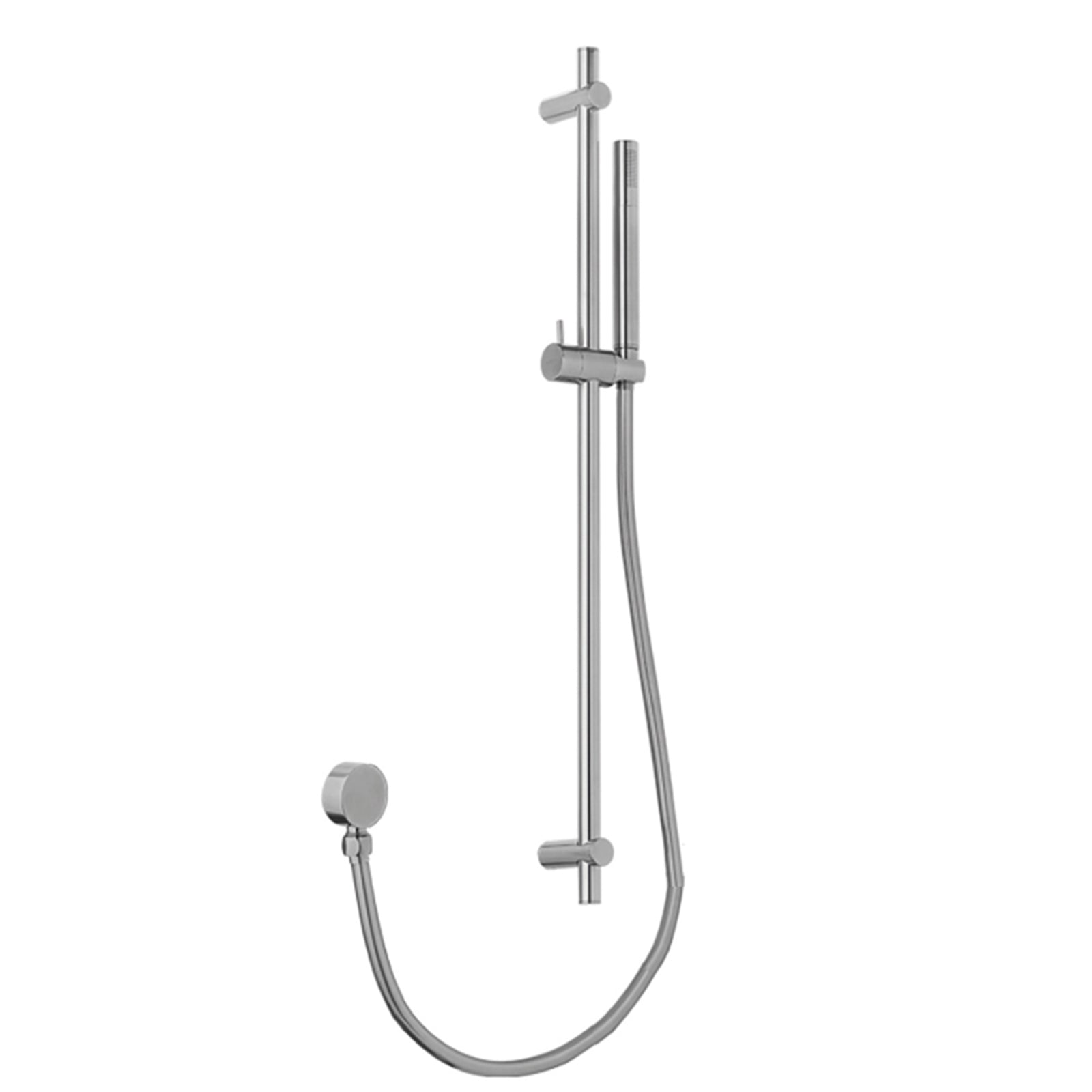 Levo Slide Rail Kit with Round Wall Elbow Outlet - Brushed Nickel