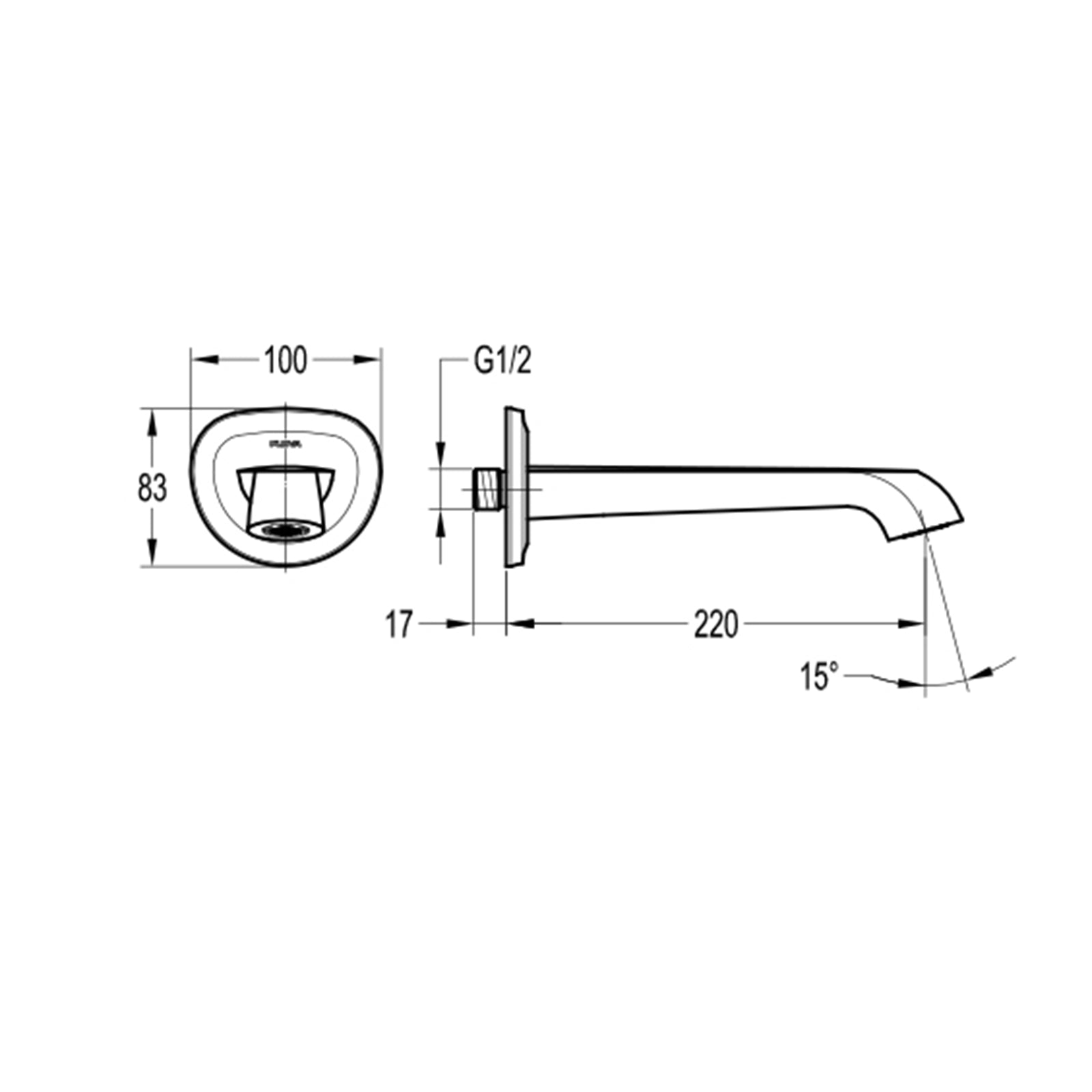 Flova Liberty Wall Mounted Bath Spout