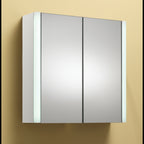 Genesis Monica 600mm Double Door LED Mirrored Bathroom Cabinet with Shaver Socket - Gloss White