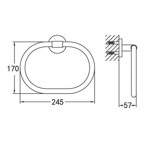 Coco Towel Ring - Matt Black