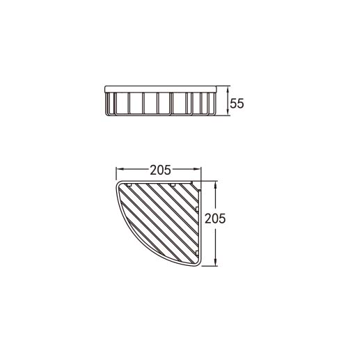 Coco 205mm Corner Rack - Matt Black