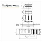 Oh My Shower Slate Square Mineral Composite Shower Tray with McAlpine Waste