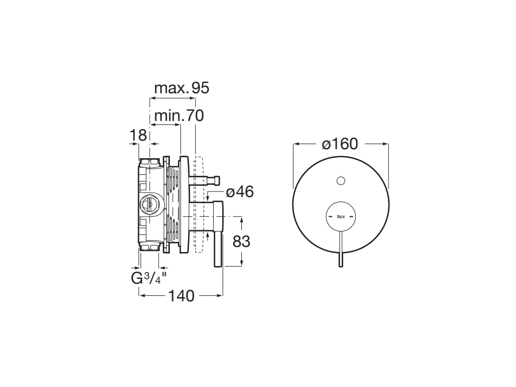 Roca Ona Built-in Mixer (1 outlet)