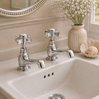 Molyneux Traditional Basin Taps Pair – Chrome