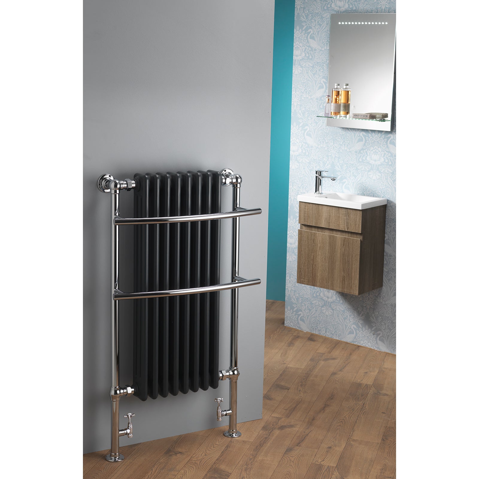 Monza Traditional Rail 1100 x 630mm Rail - Matt Black