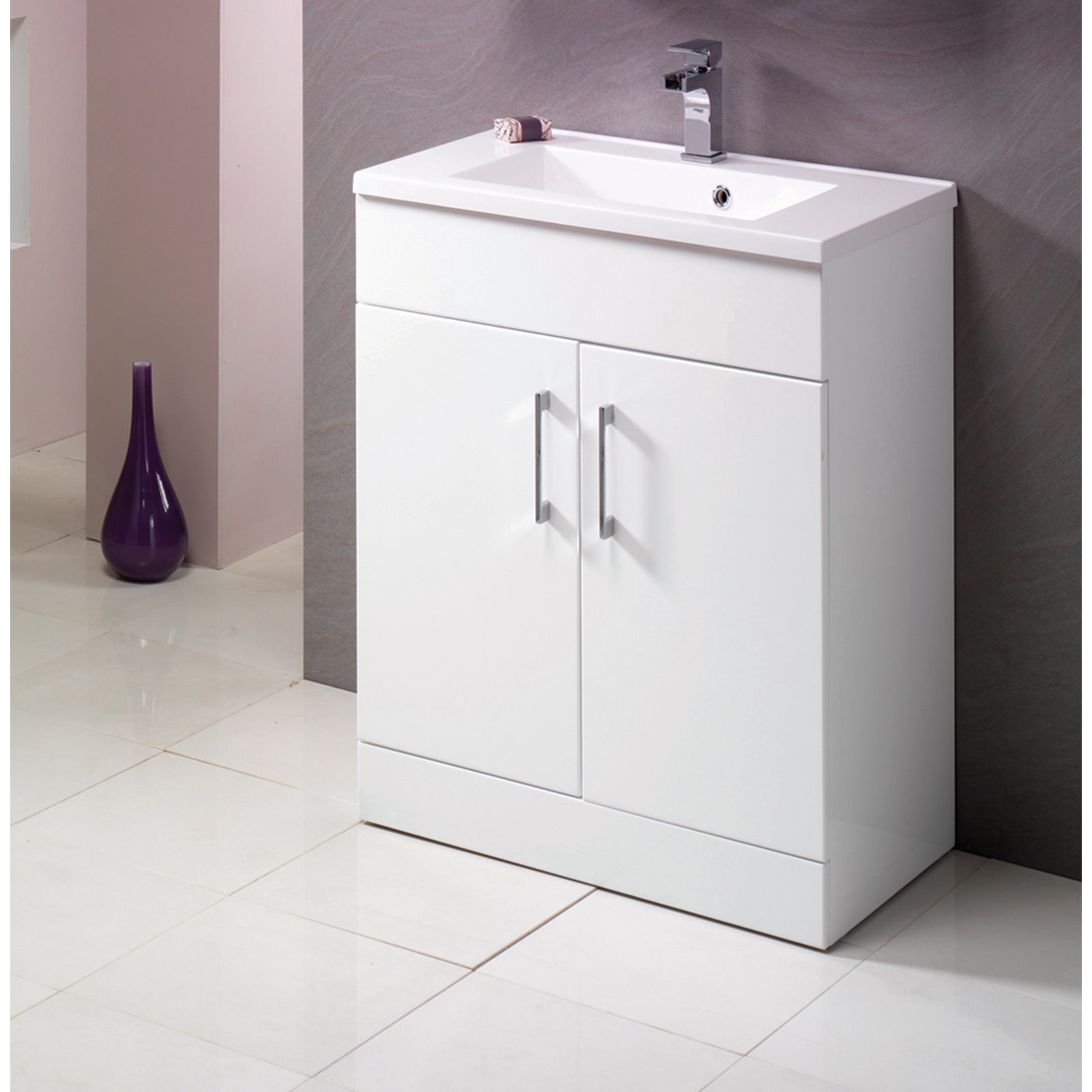 Monica 500mm Base Unit & Basin - Gloss White