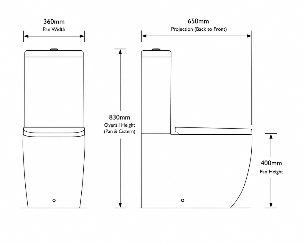 Naxos Rimless Comfort Close Coupled Pan with Soft Close Seat