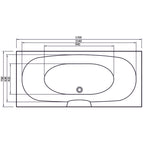 Nebraska 1700 x 750mm Double Ended Bath - Superspec