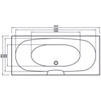 Nebraska 1800 x 800mm Double Ended Bath - Superspec