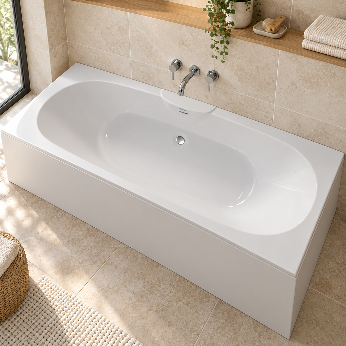 Nebraska 1700 x 750mm Double Ended Bath - Superspec
