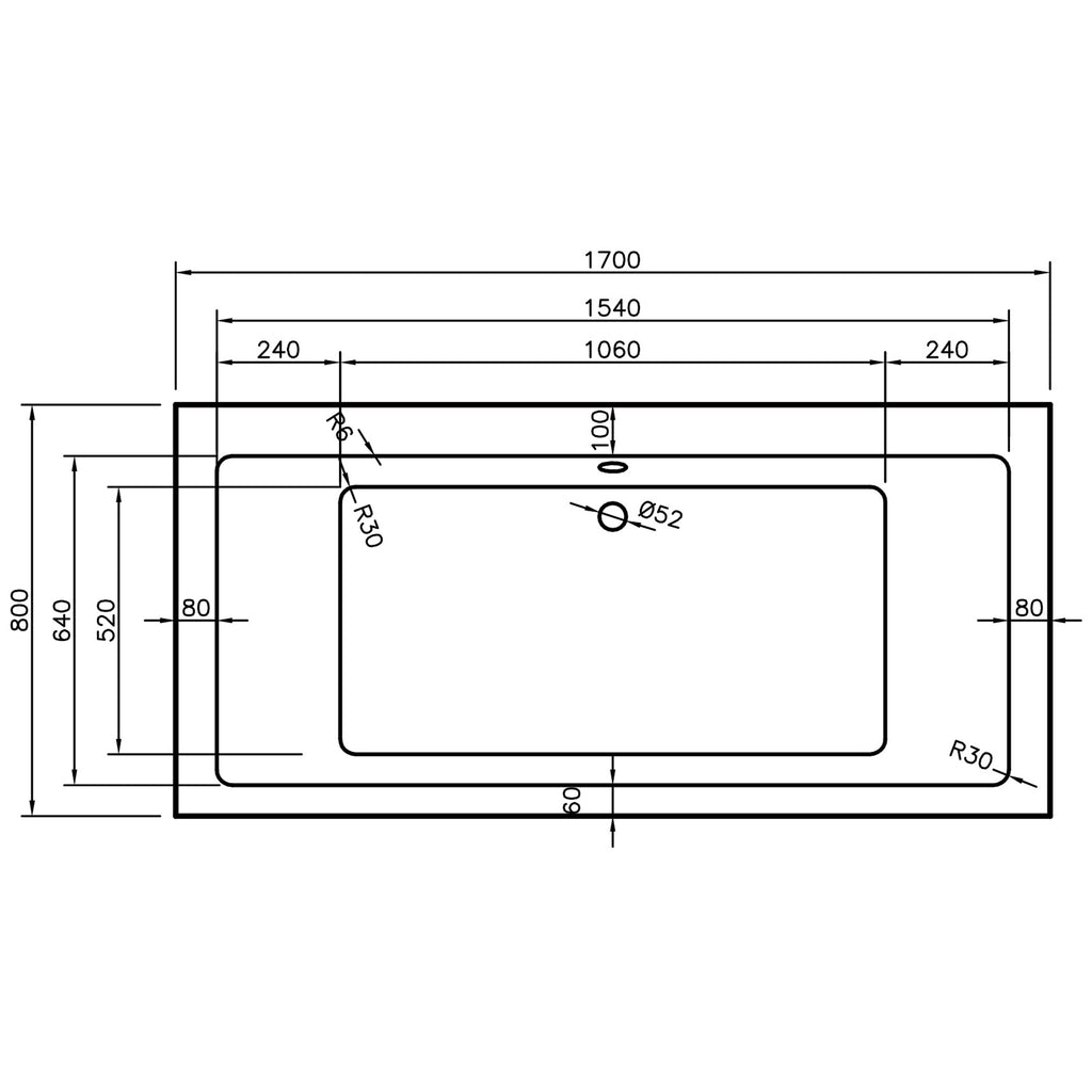 Nevada Single Ended Bath - Whirlpool Option 1