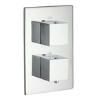 Nevada Square Twin Thermostatic Shower Valve – Chrome, 2 Outlets