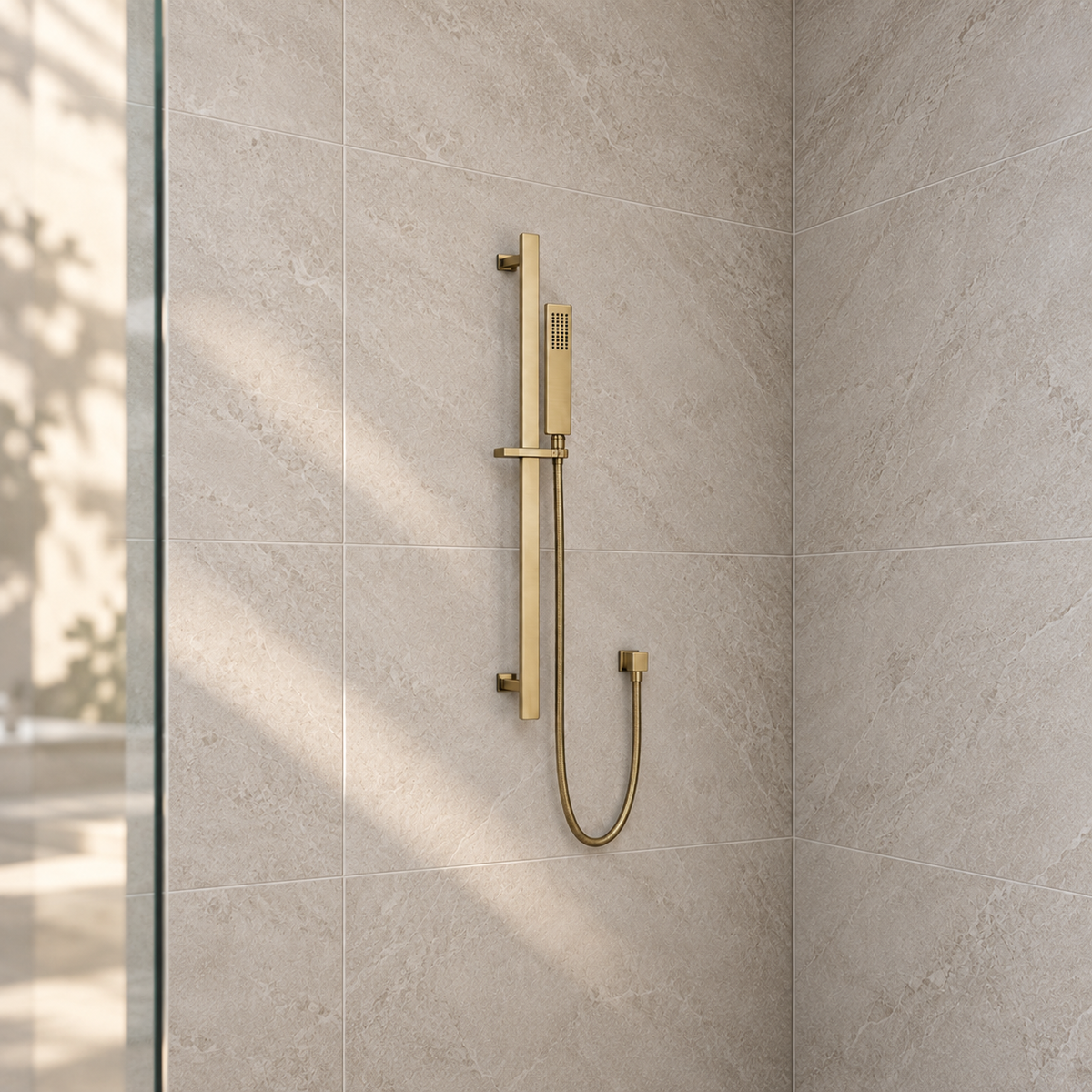 Nevada Riser Rail Kit with Handset & Hose – Brushed Brass