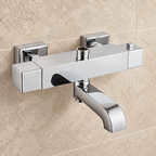 Nevada Square Thermostatic Bar Bath Shower Mixer – Chrome