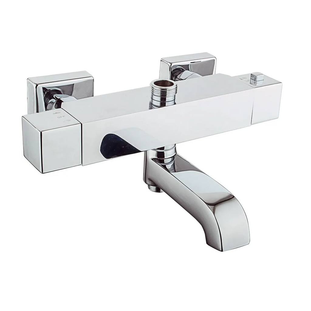 Nevada Square Thermostatic Bar Bath Shower Mixer – Chrome